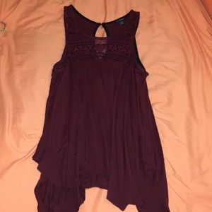 Garnet mesh beaded top